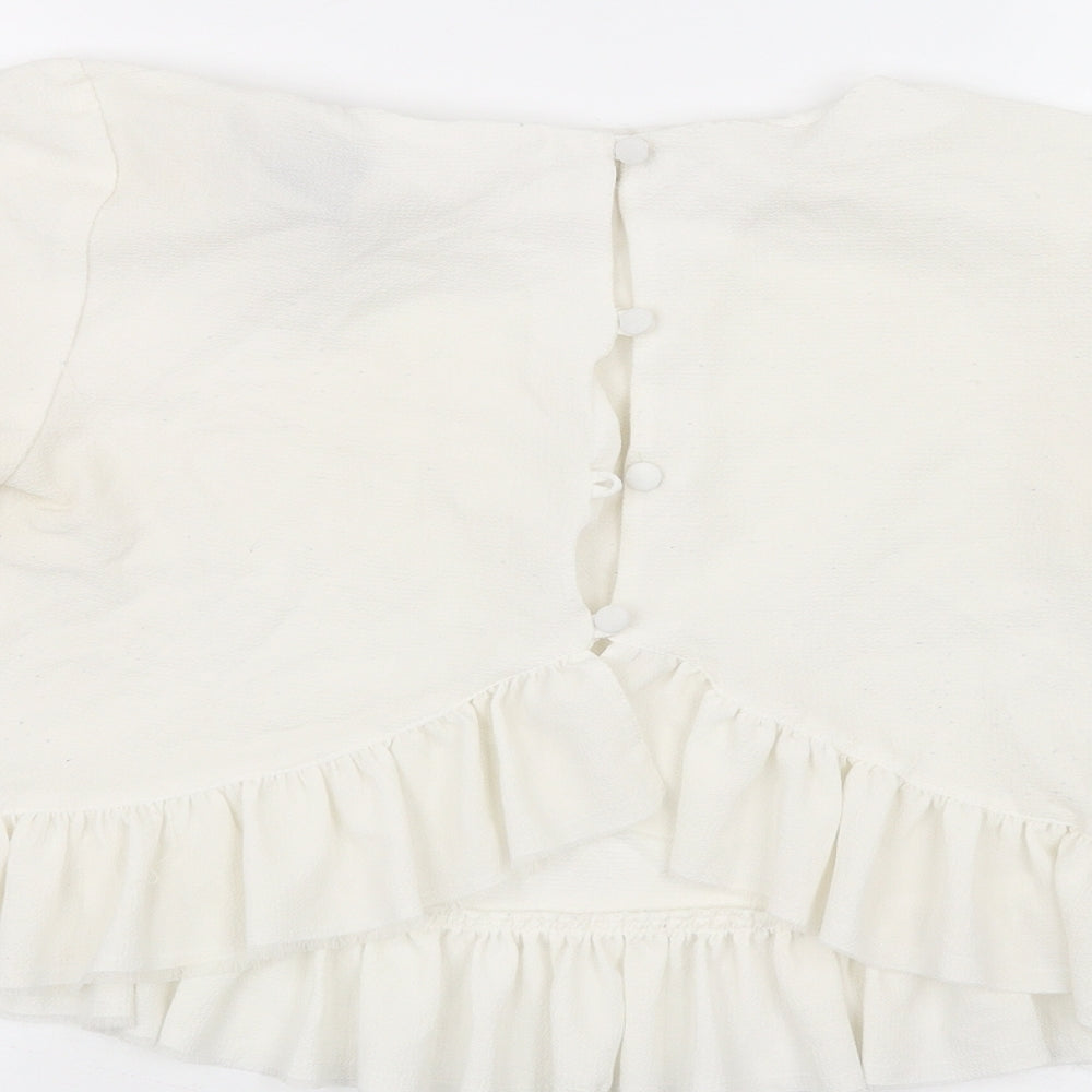 Womens UK Size 10 ASOS White Basic T-Shirt