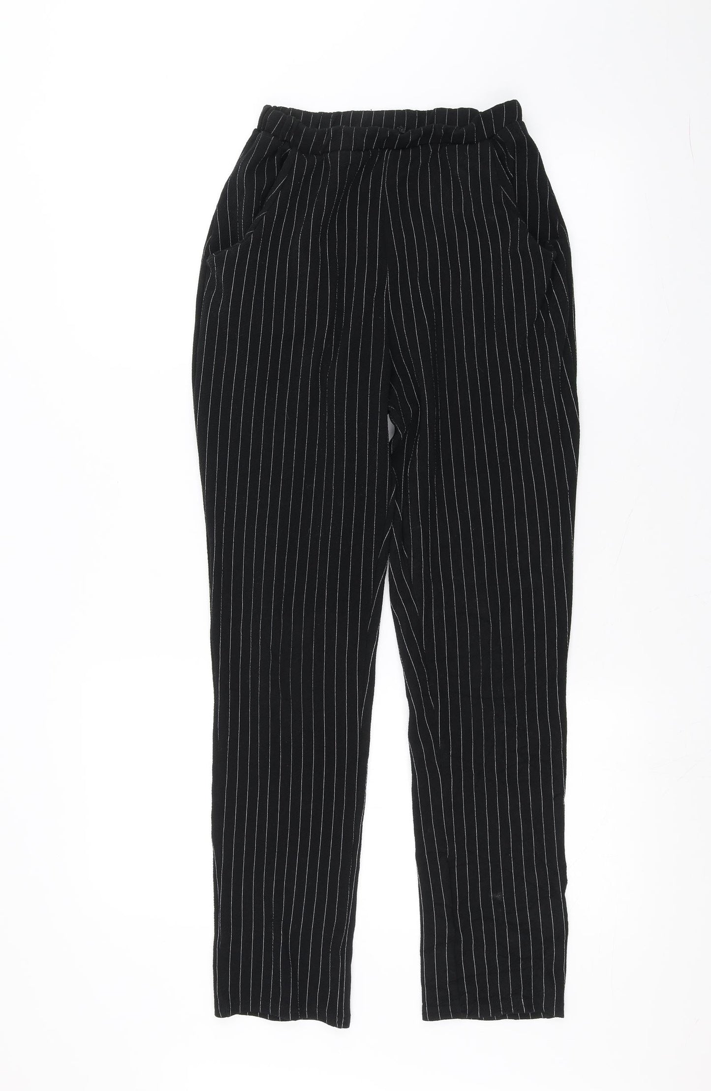 Womens UK Size 10 PRETTYLITTLETHING Regular Fit  Black Trousers