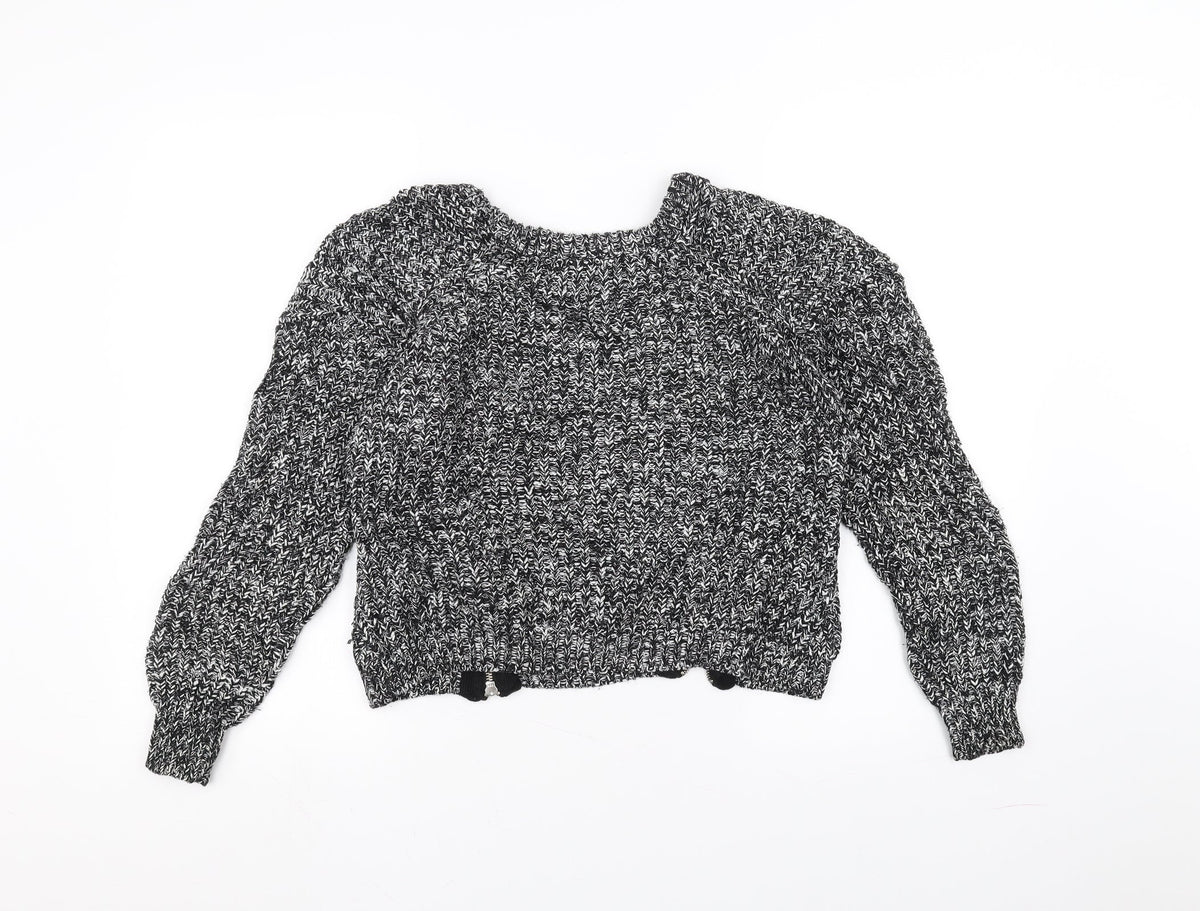 H&M Womens Black  Knit Pullover Jumper Size 10