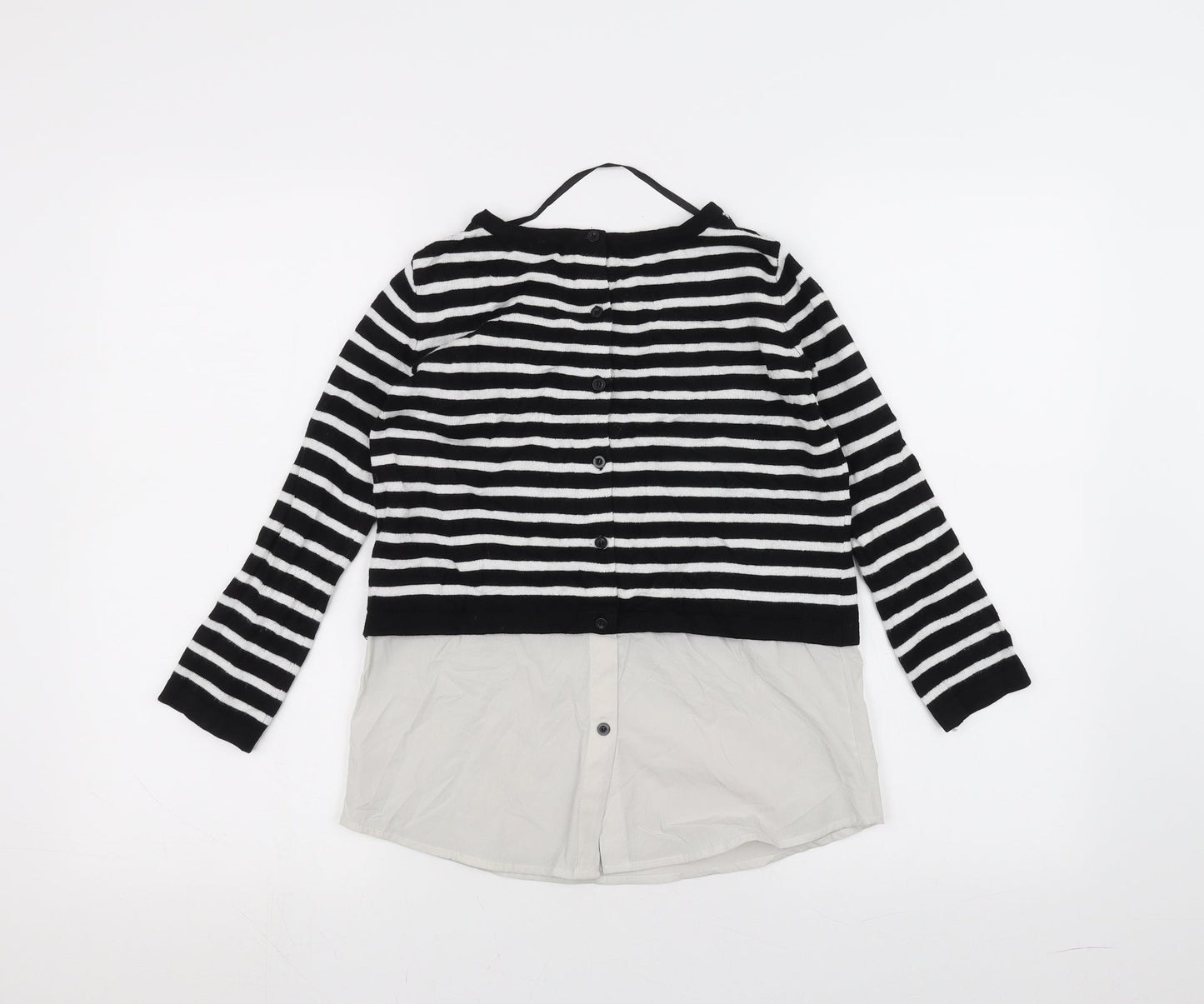 Atmosphere Womens White Striped  Basic T-Shirt Size 4