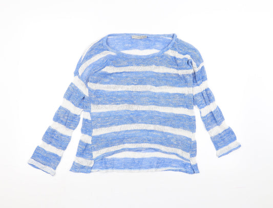Atmosphere Womens White Striped  Pullover Jumper Size 10