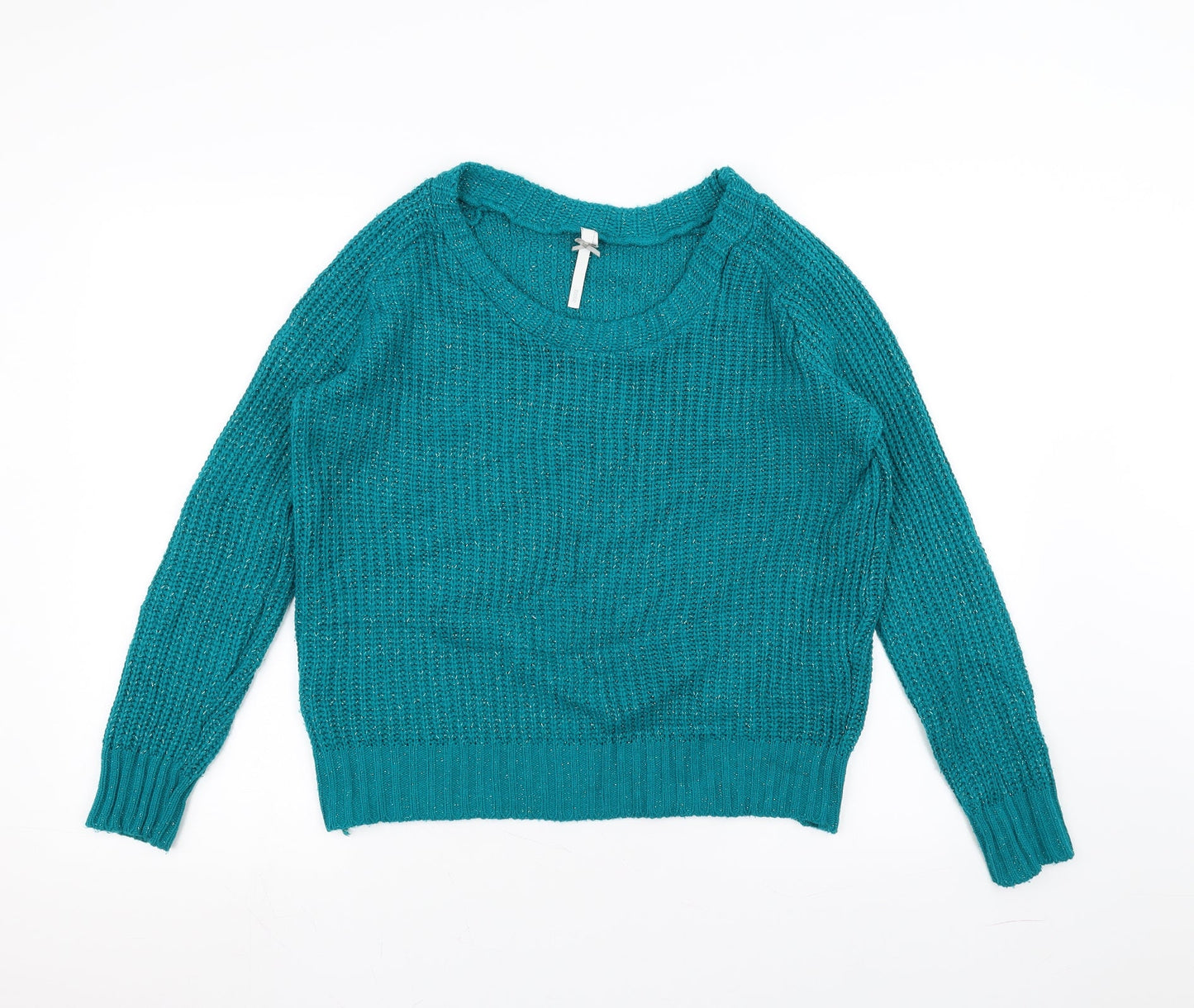 Note Womens Green  Knit Pullover Jumper Size 12