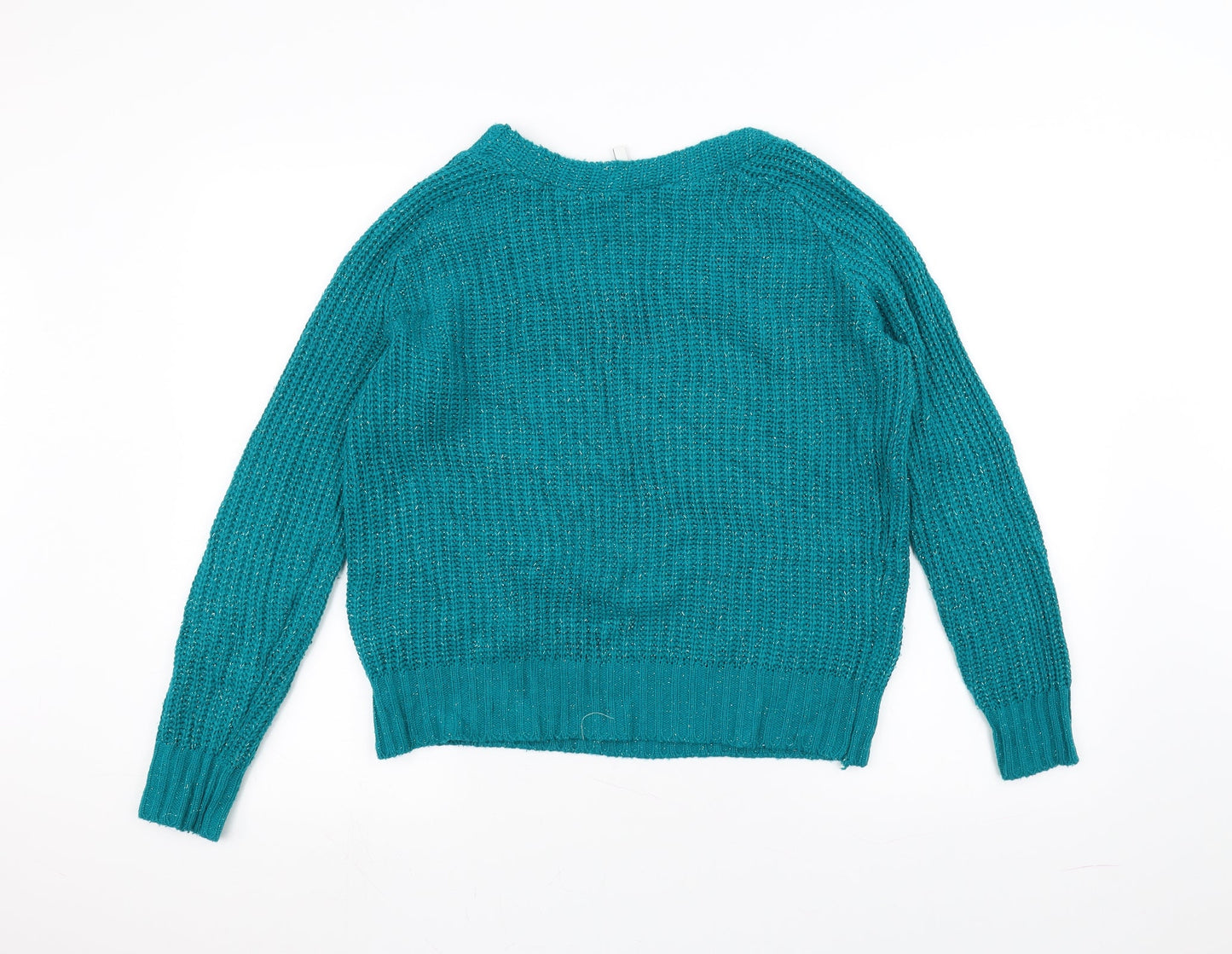 Note Womens Green  Knit Pullover Jumper Size 12