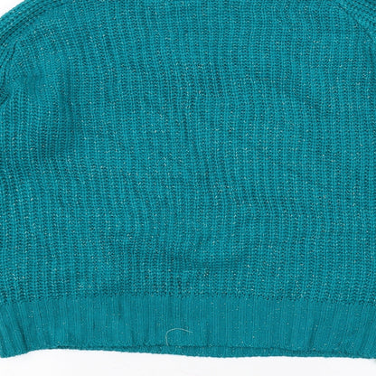 Note Womens Green  Knit Pullover Jumper Size 12