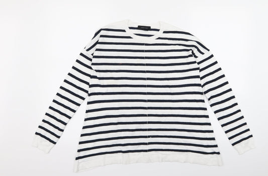 Atmosphere Womens Blue Striped  Pullover Jumper Size 12