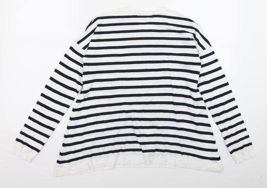 Atmosphere Womens Blue Striped  Pullover Jumper Size 12