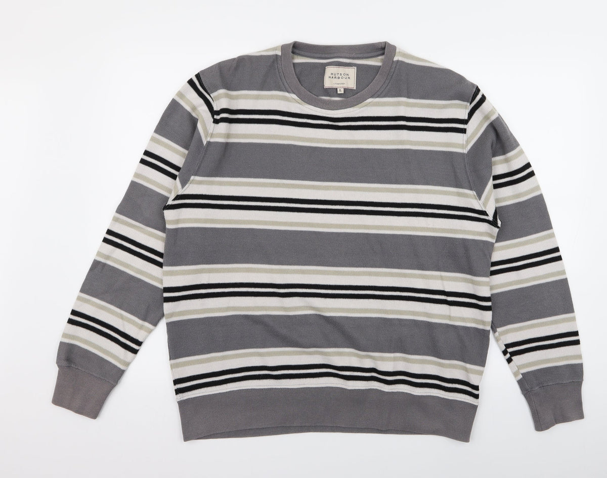 Hutson Harbour Womens Grey Striped  Pullover Jumper Size L