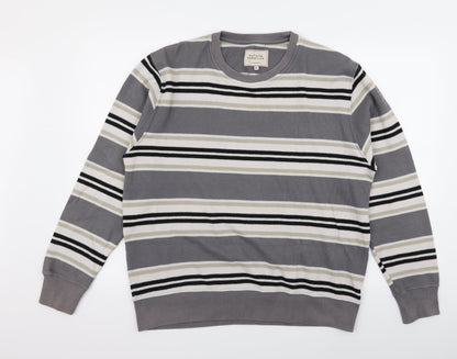 Hutson Harbour Womens Grey Striped  Pullover Jumper Size L