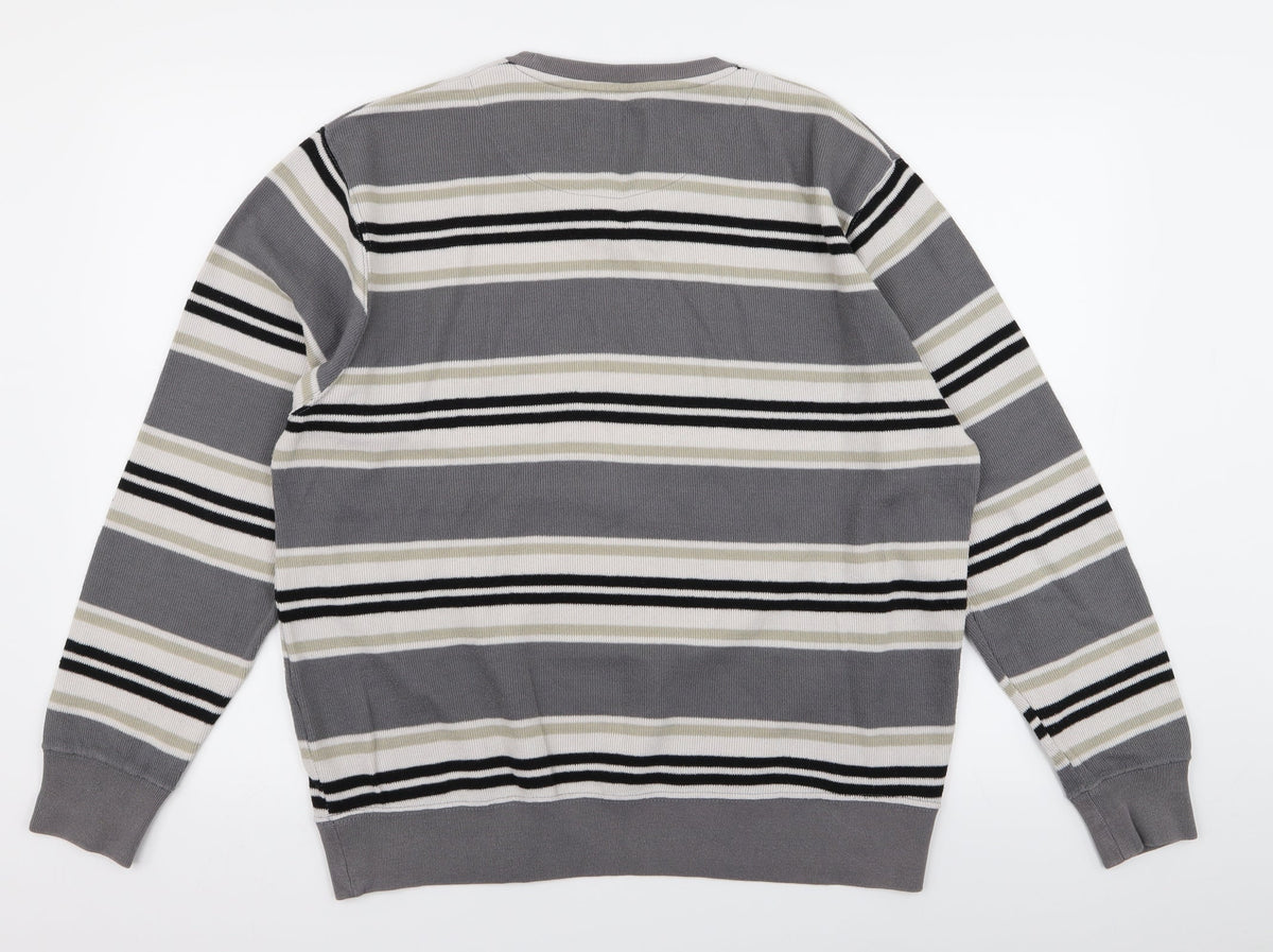 Hutson Harbour Womens Grey Striped  Pullover Jumper Size L