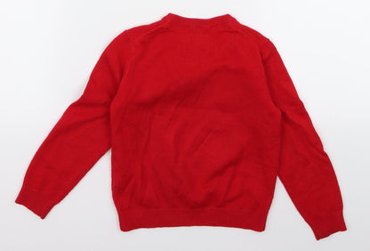Little Dickins and Jones Boys Red  Rayon Pullover Jumper Size 3 Years  - CHRISMTAS