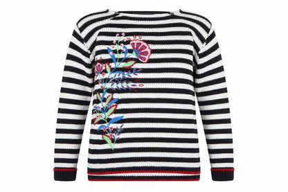 Marks & Spencer Womens White Striped  Pullover Jumper Size M