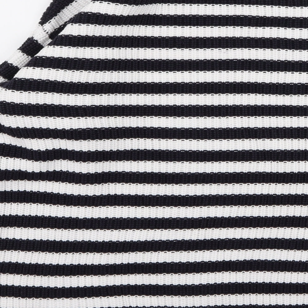 Marks & Spencer Womens White Striped  Pullover Jumper Size M
