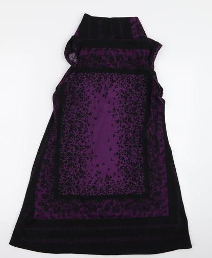 mandi Womens Purple Floral  A-Line  Size 10
