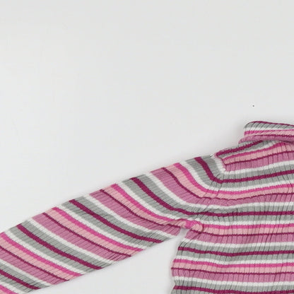 George Baby Multicoloured Striped  Henley Jumper Size 12-18 Months