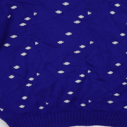 Gazelle London Girls Blue Polka Dot  Pullover Jumper Size 11 Years
