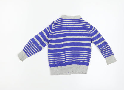 M&S Baby Blue Striped  Cape Jumper Size 12-18 Months