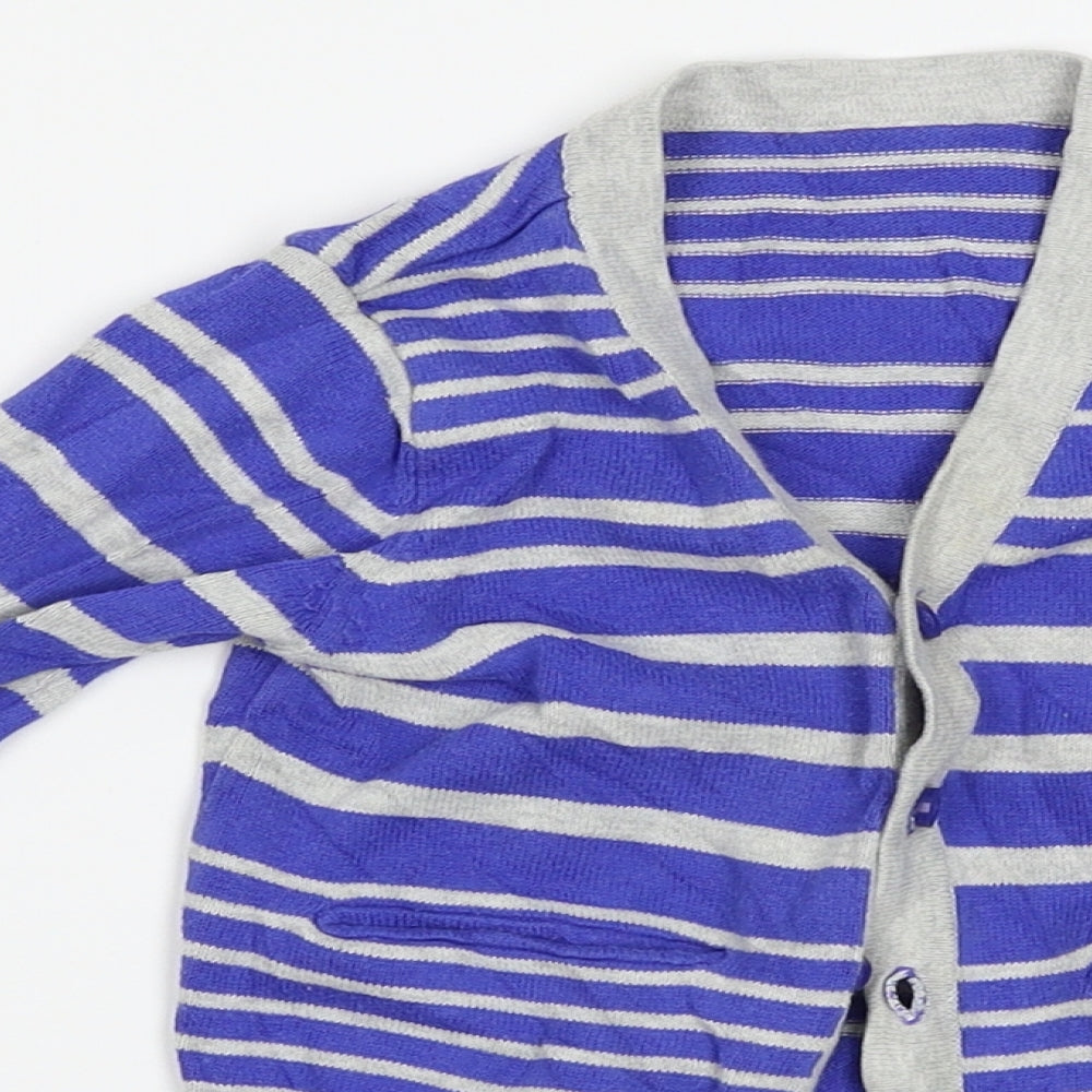 M&S Baby Blue Striped  Cape Jumper Size 12-18 Months