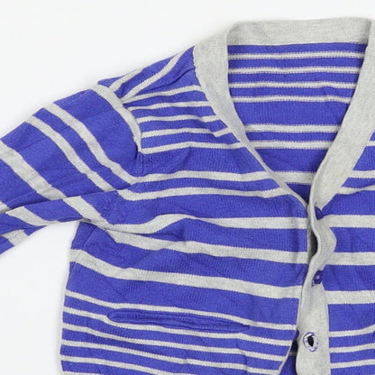M&S Baby Blue Striped  Cape Jumper Size 12-18 Months