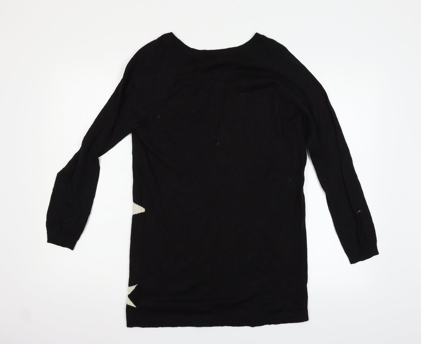 H&M Womens Black Geometric  Pullover Jumper Size 10