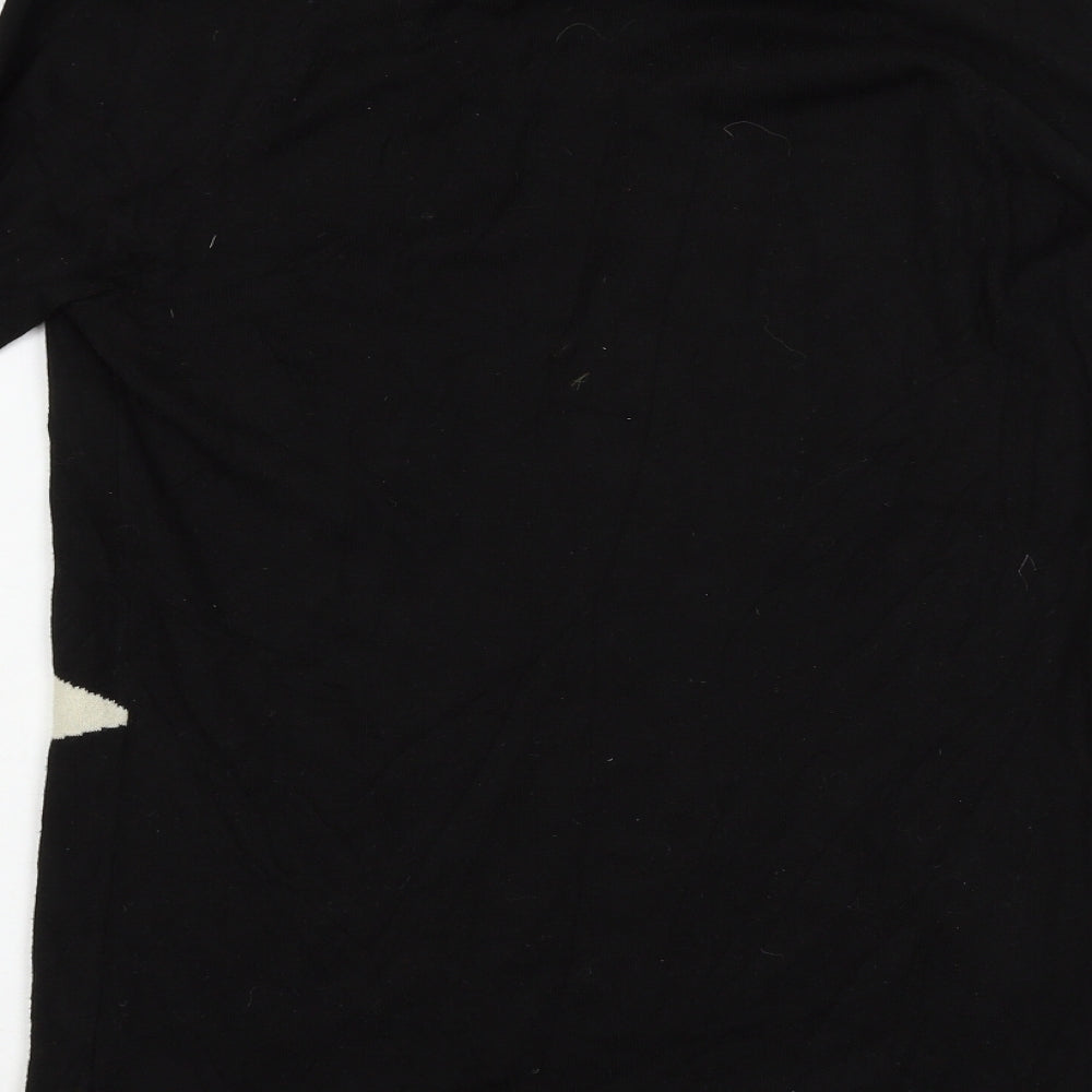 H&M Womens Black Geometric  Pullover Jumper Size 10
