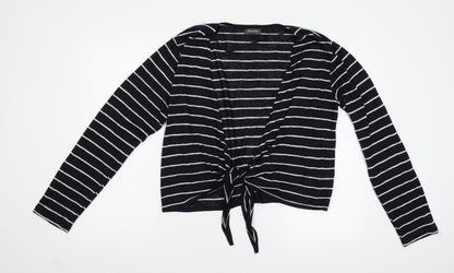 Primark Womens Blue Striped  Cardigan Jumper Size XL