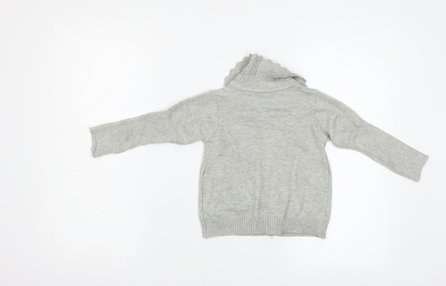 Preworn Girls Grey   Cardigan Jumper Size 3 Years