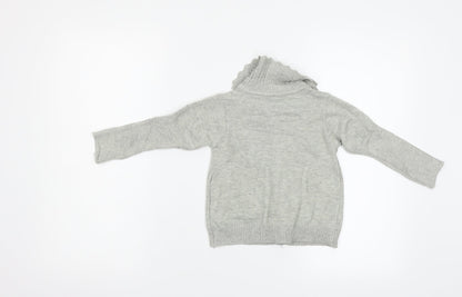 Preworn Girls Grey   Cardigan Jumper Size 3 Years