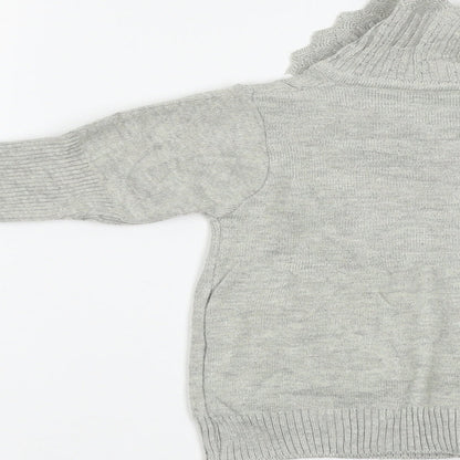 Preworn Girls Grey   Cardigan Jumper Size 3 Years