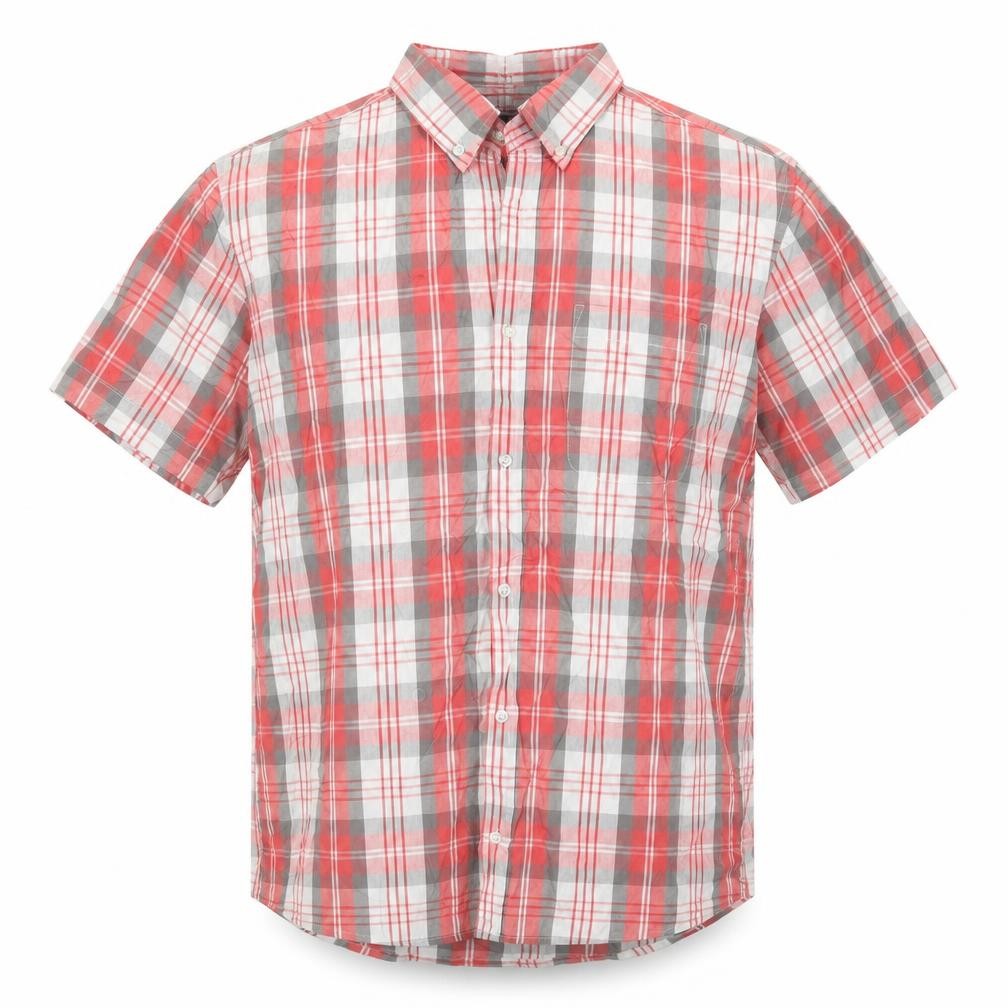 Mens UK Size M Real Clothing Red  Button-Up Short Sleeve Casual Shirt