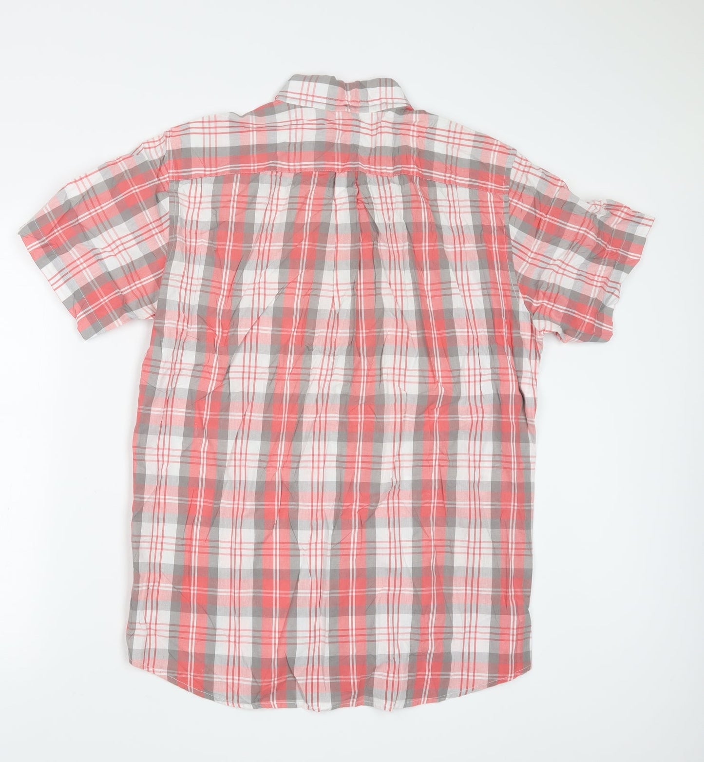 Real Clothing Mens Red Check   Button-Up Size M