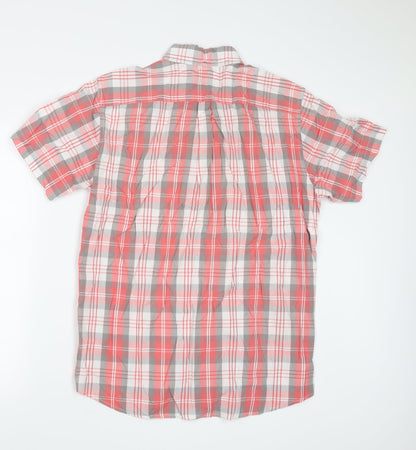 Real Clothing Mens Red Check   Button-Up Size M
