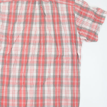 Real Clothing Mens Red Check   Button-Up Size M