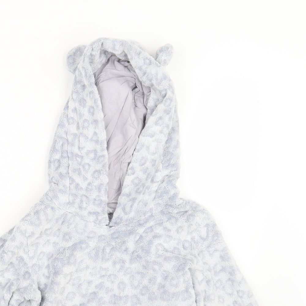 Debenhams Girls Grey Animal Print  Top One Piece Size 7-8 Years