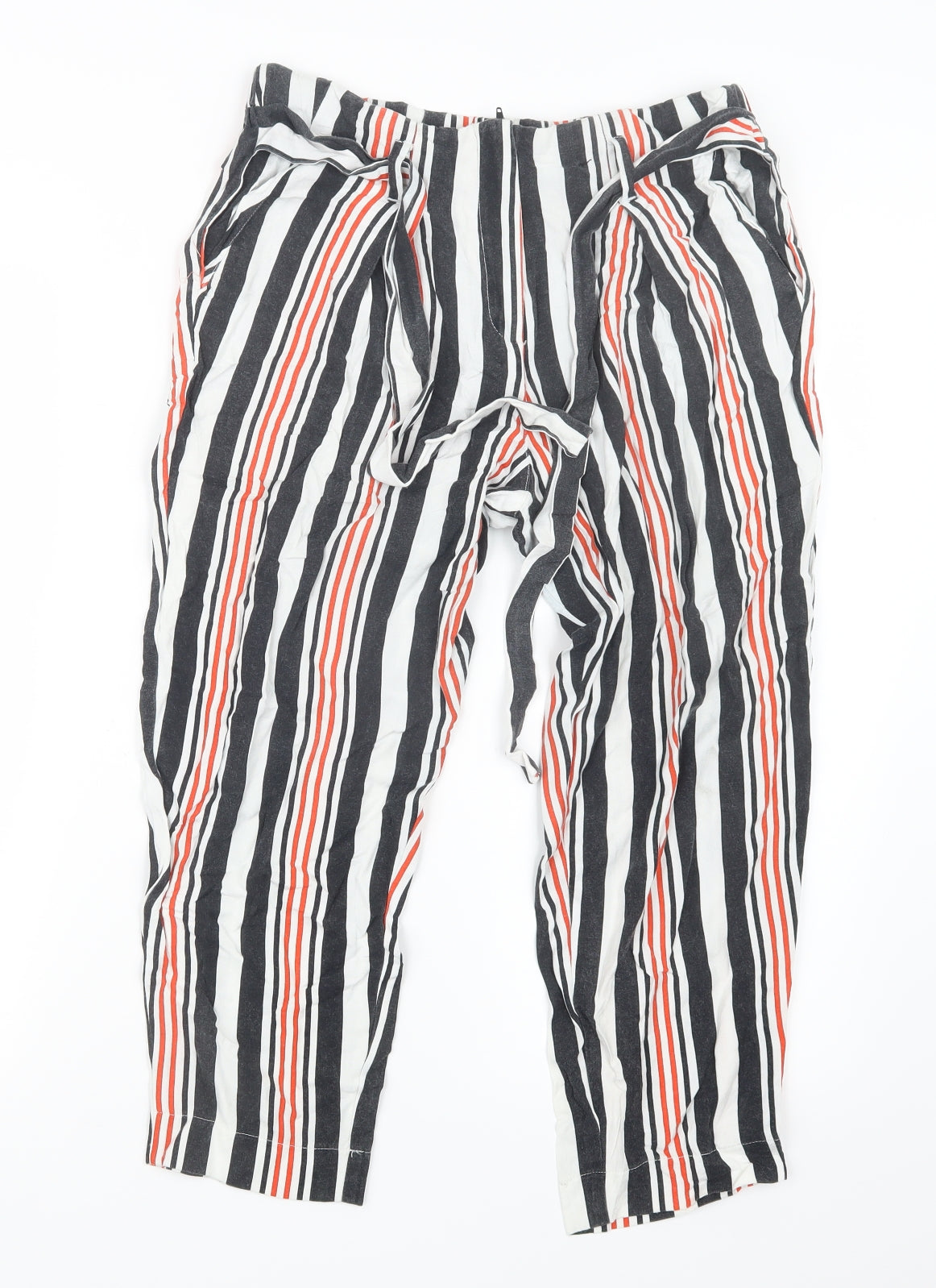 River Island Womens Black Striped  Trousers  Size 8 L22 in