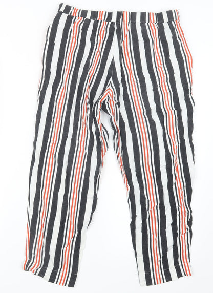 River Island Womens Black Striped  Trousers  Size 8 L22 in
