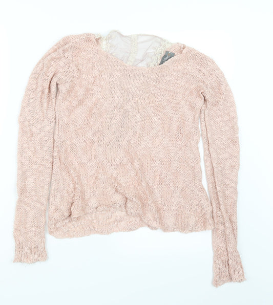 Apricot Womens Pink  Knit Pullover Jumper Size S