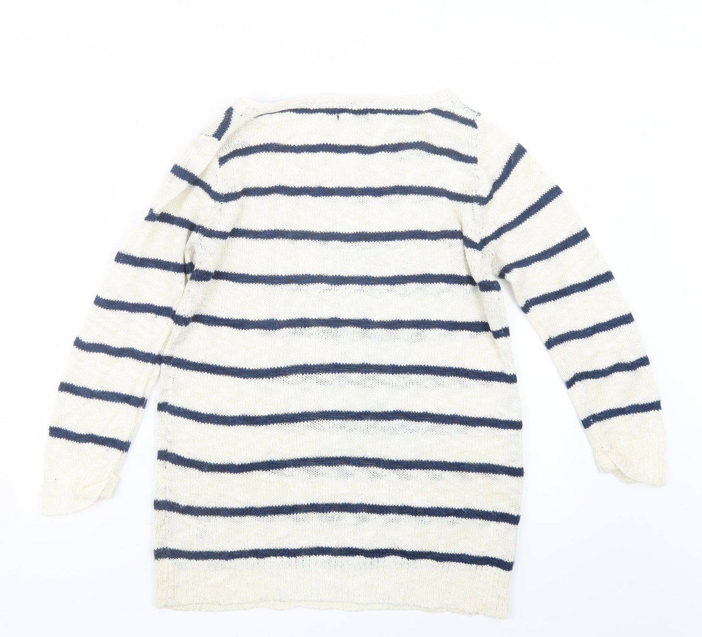 F&F Womens Blue Striped Knit Pullover Jumper Size 10
