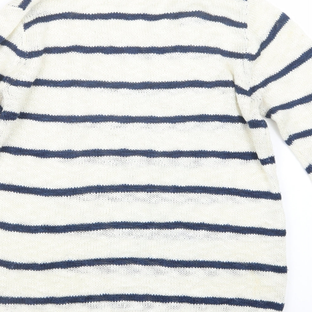 F&F Womens Blue Striped Knit Pullover Jumper Size 10