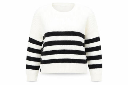 Primark Womens White Striped Knit Pullover Jumper Size 12