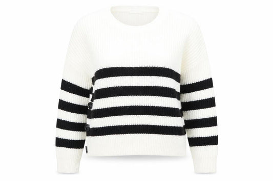 Primark Womens White Striped Knit Pullover Jumper Size 12