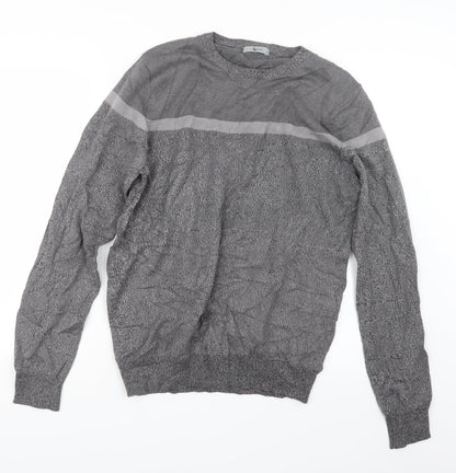 TU Mens Grey  Knit Pullover Jumper Size M