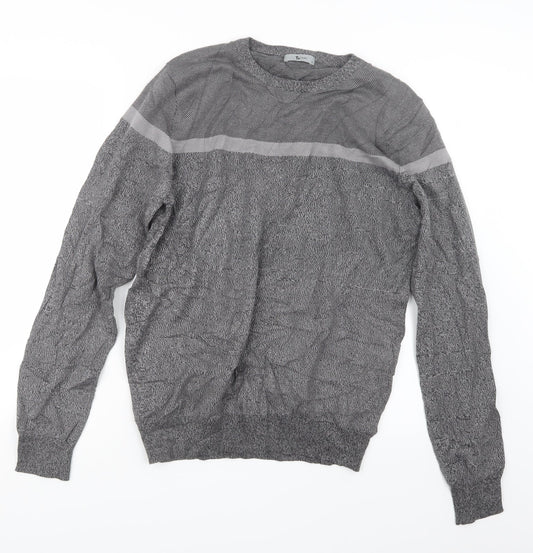 TU Mens Grey  Knit Pullover Jumper Size M