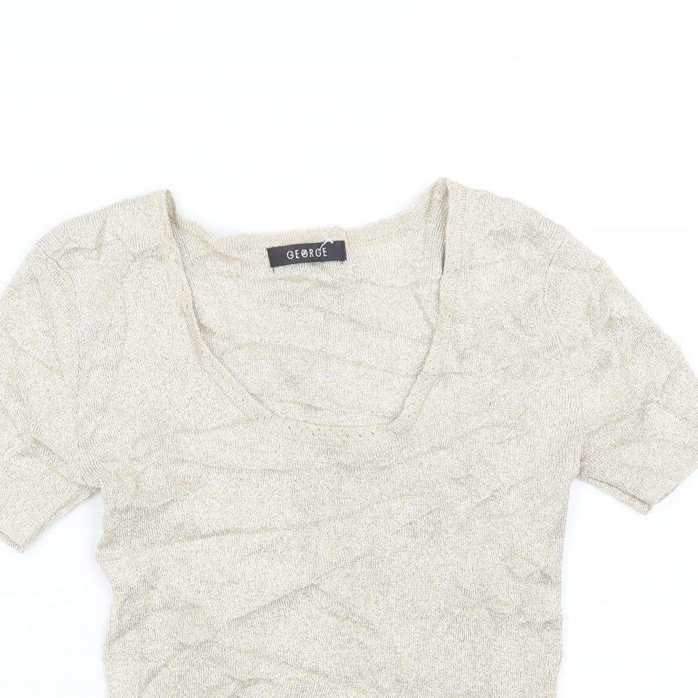 George Womens Gold   Basic T-Shirt Size 12