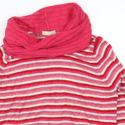 Marks & Spencer Womens Pink Striped  Pullover Jumper Size 16