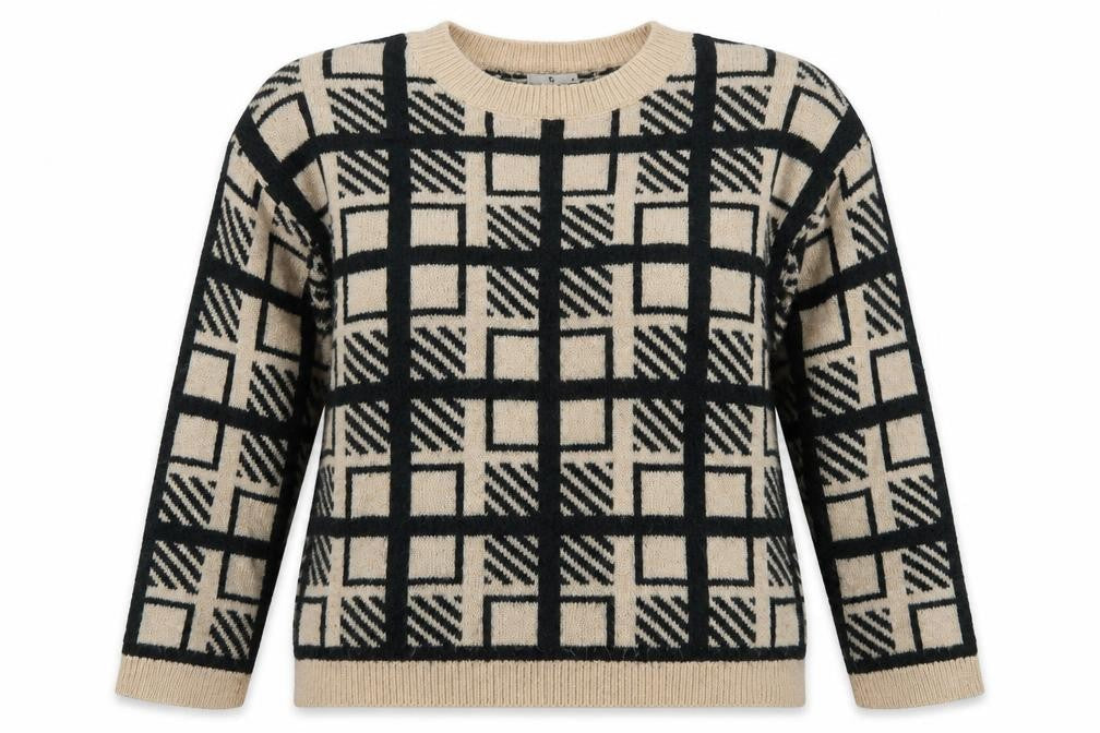 Tu Womens Green Check  Pullover Jumper Size 14