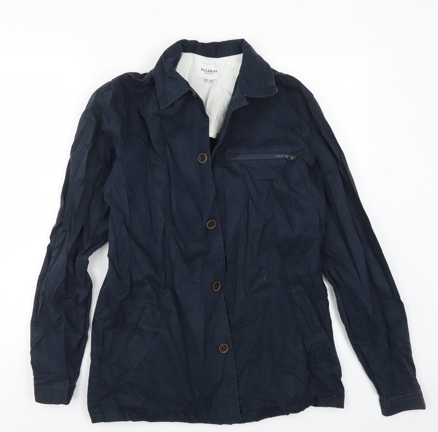 Mens UK Size S Pull & Bear Blue Jacket