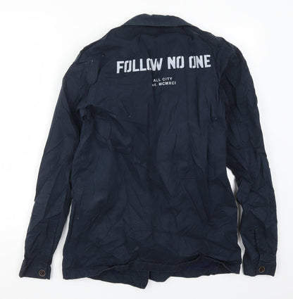 Mens UK Size S Pull & Bear Blue Jacket