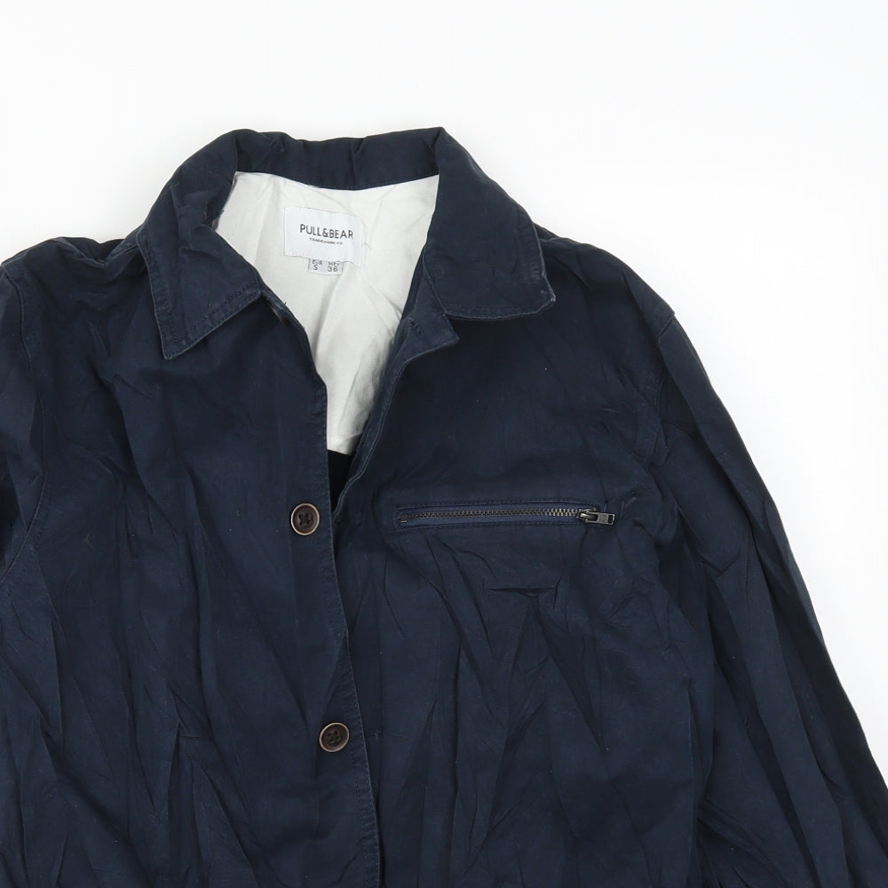 Mens UK Size S Pull & Bear Blue Jacket