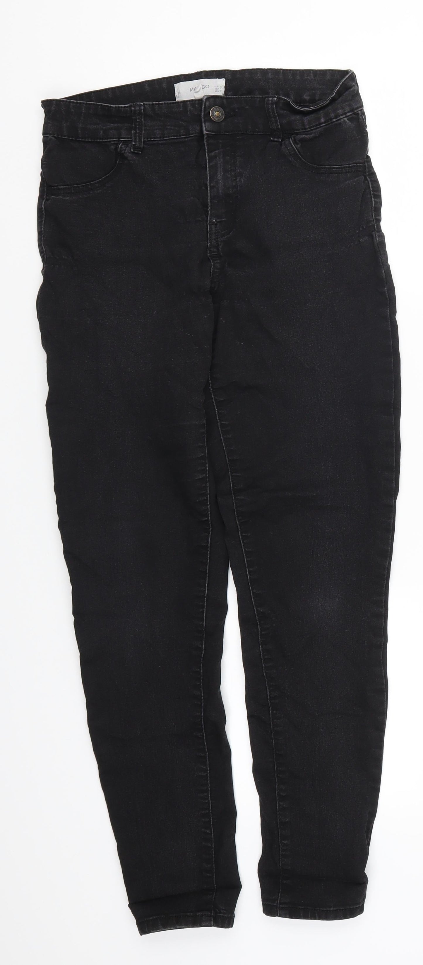 Mango Womens Black  Denim Skinny Jeans Size 8 L27 in