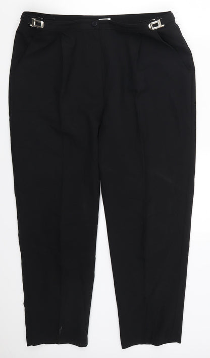 Damat Womens Black   Trousers  Size 18 L25 in